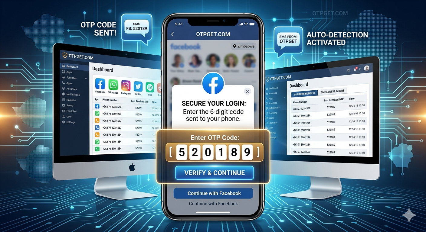 Facebook Zimbabwe Number OTPGET OTP Receive Code Service Online